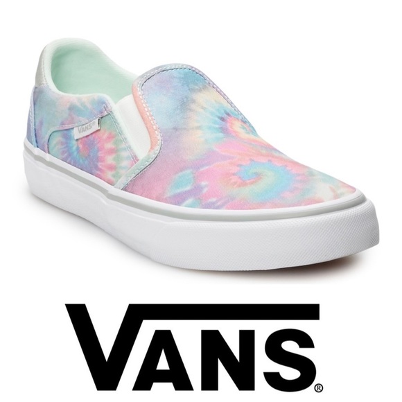 pastel tie dye vans slip on